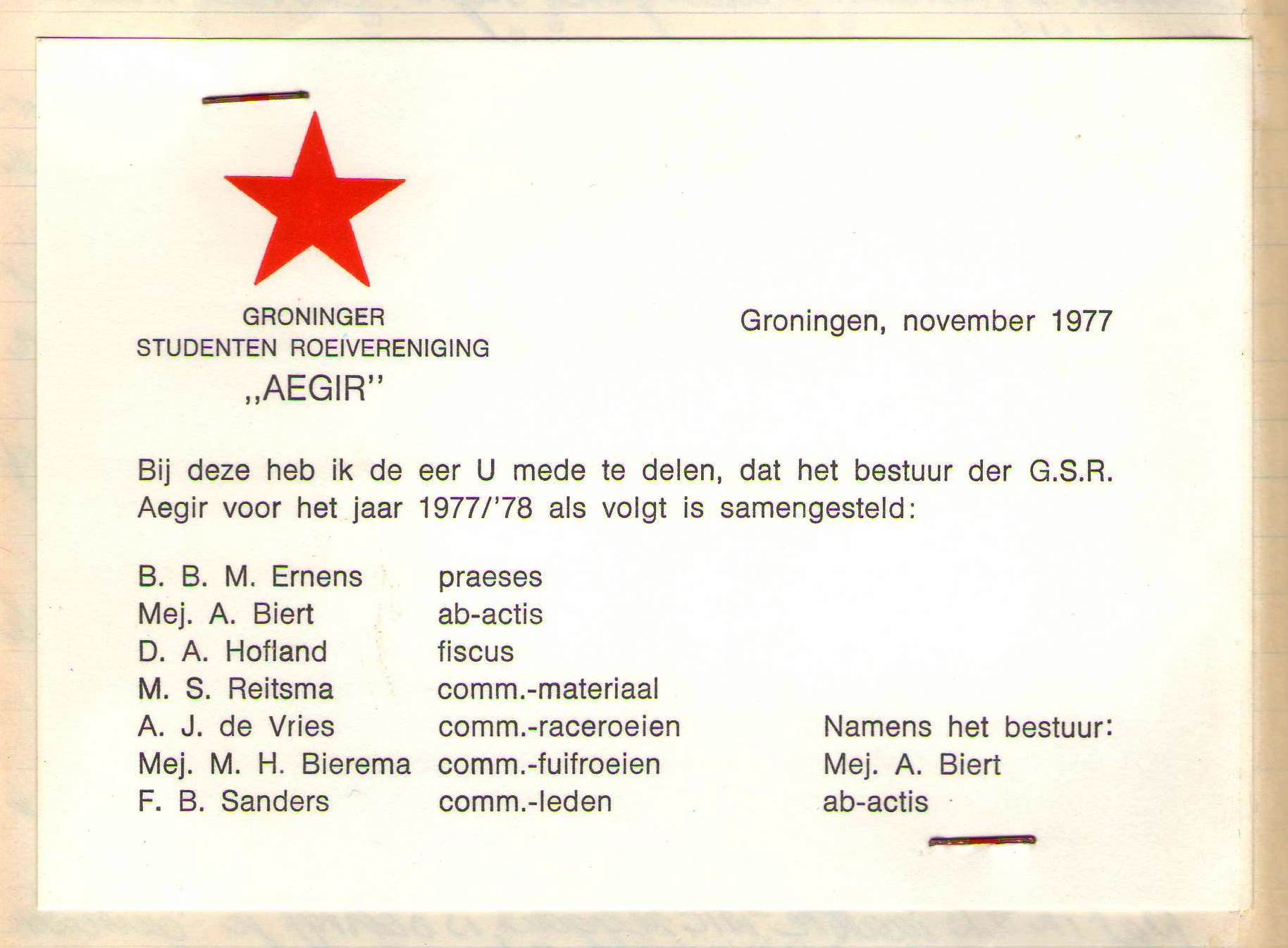 oud bestuur constitutie kaartje